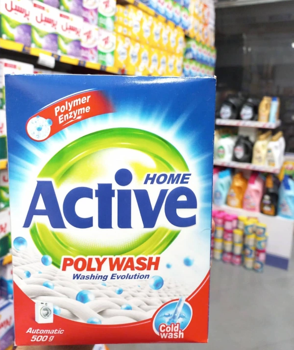 پودر ماشین لباسشویی پلی واش اکتیو 500 گرم + قیمت