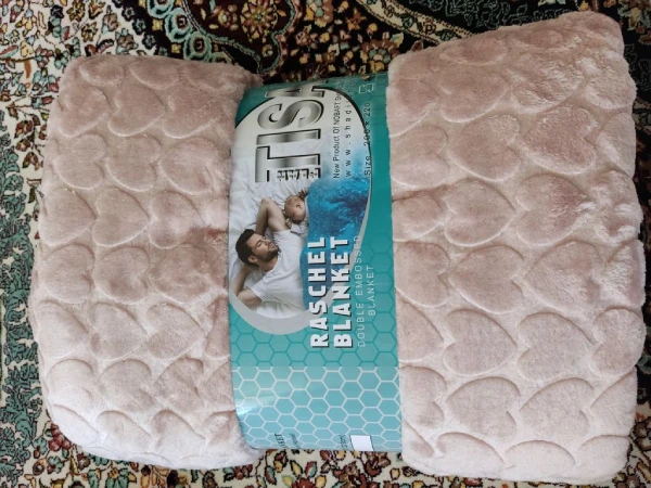 پتو مسافرتی دونفره تیسا مدل قلبی ابعاد 220x200 سانتی متر